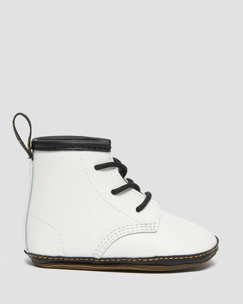 Kids' Dr Martens Newborn 1460 Auburn Leather Booties Casual Boots White | AU 661WNB